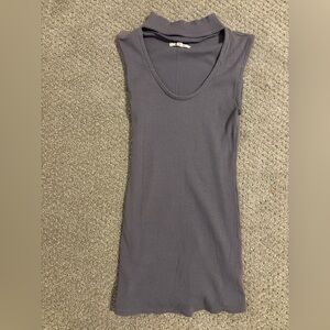 Women's Ribbed Gray Tank Top
